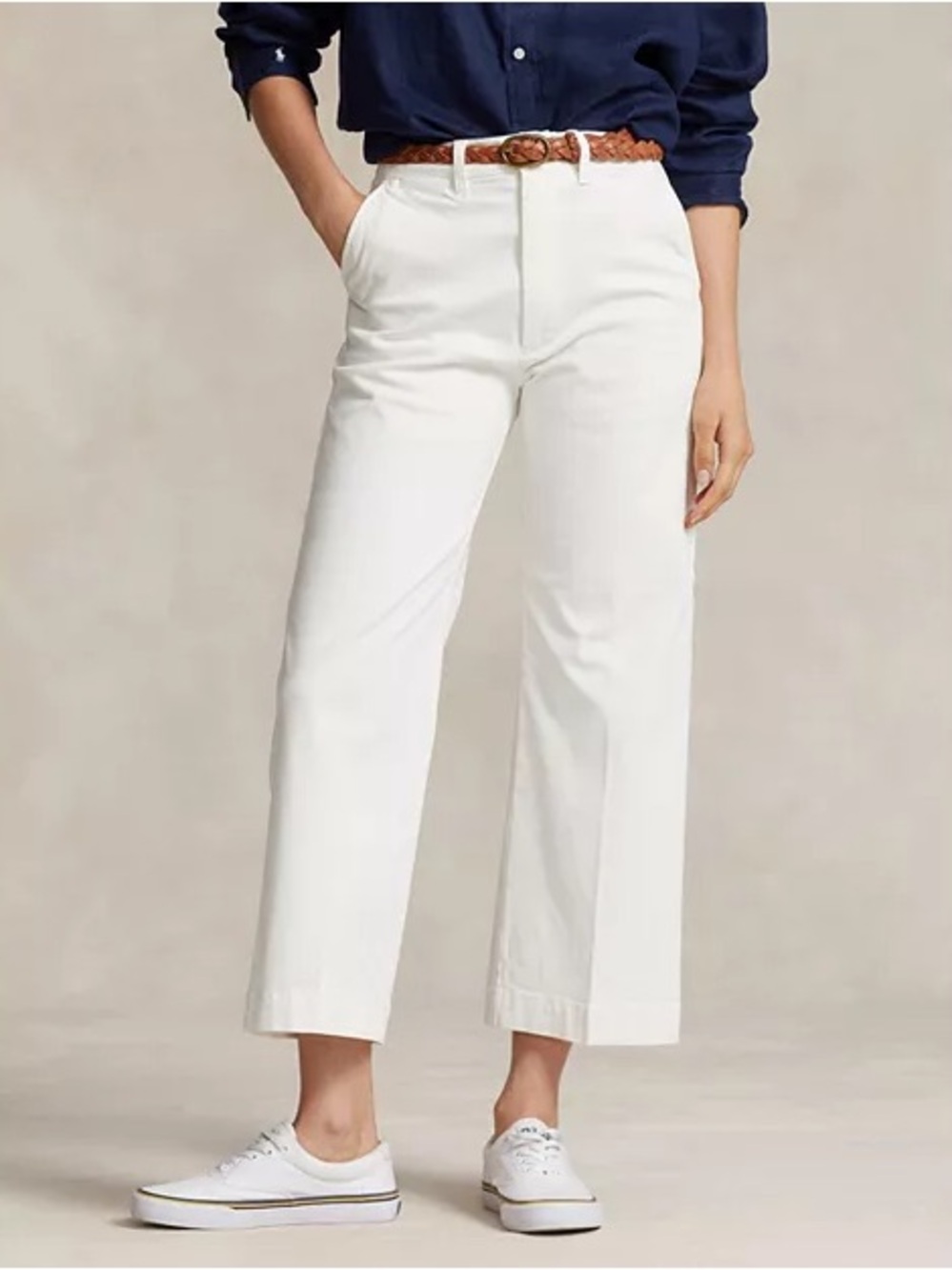 Polo by Ralph Lauren White Pants with Navy Label
